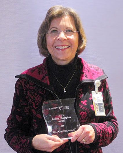 Kim McConnell, MD, received the William I. Cohen, MD Distinguished Service Award from the Down Syndrome Medical Interest Group – USA (DSMIG-USA) in July 2016.