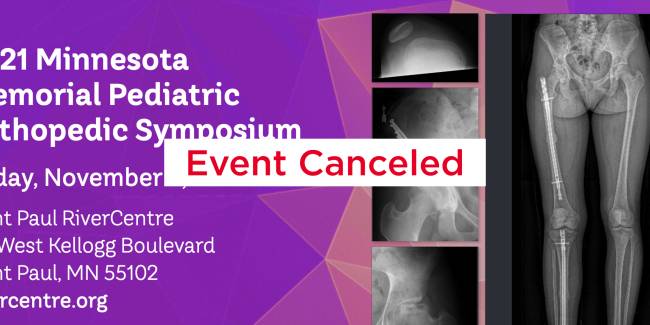 Minnesota Memorial Pediatric Orthopedic Symposium 2021 title with x-ray images