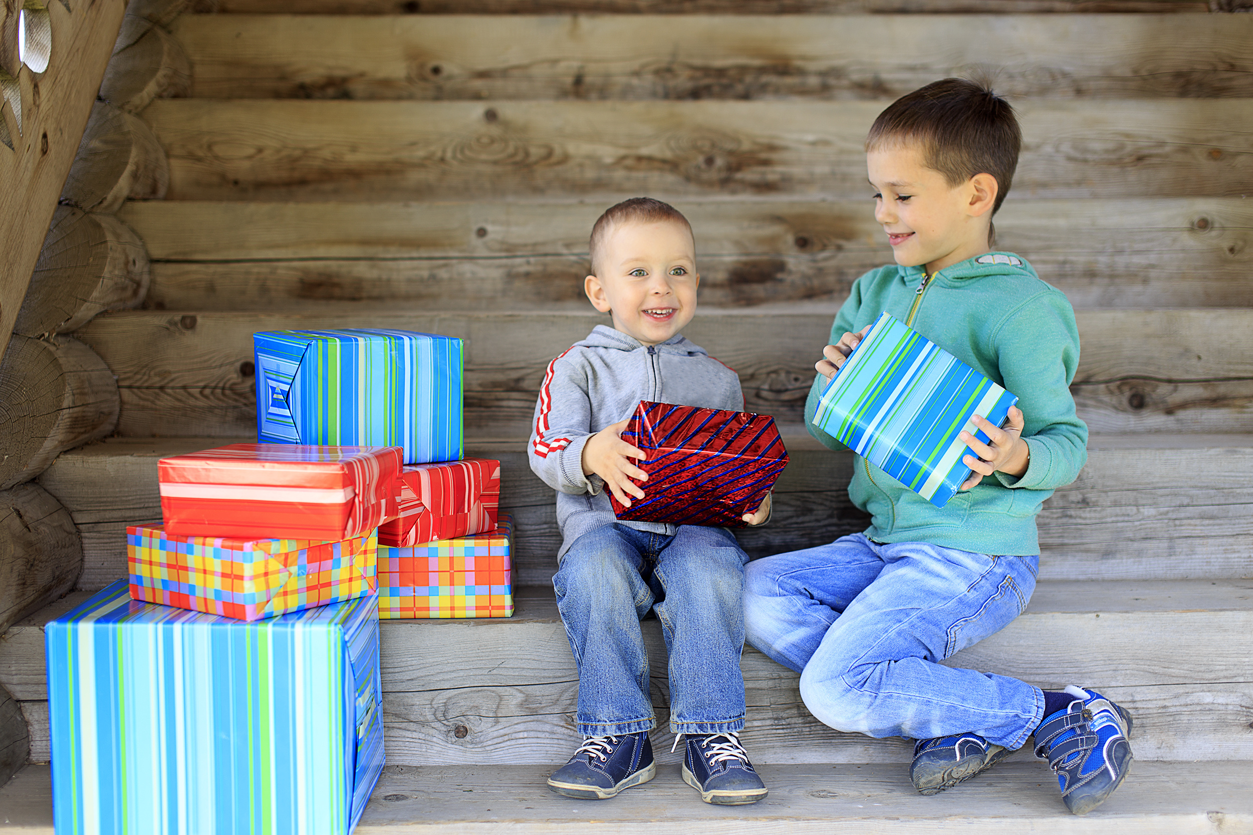 Gift Ideas - boys opening presents
