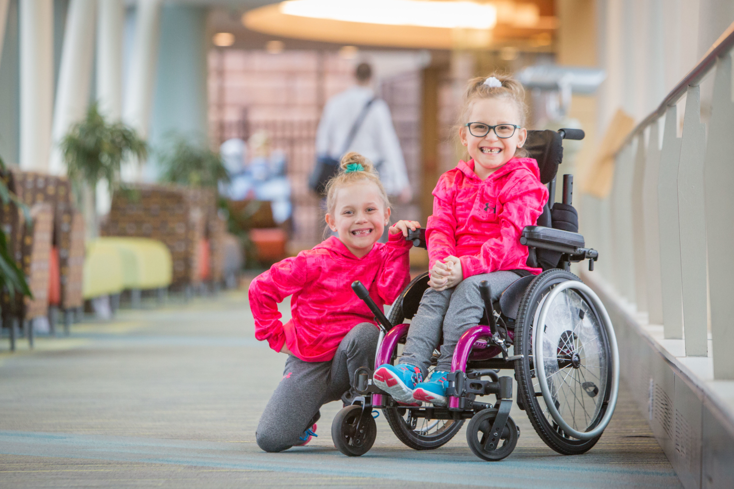 Kaidyn, who receives care for cerebral palsy, and her twin sister Keatyn.