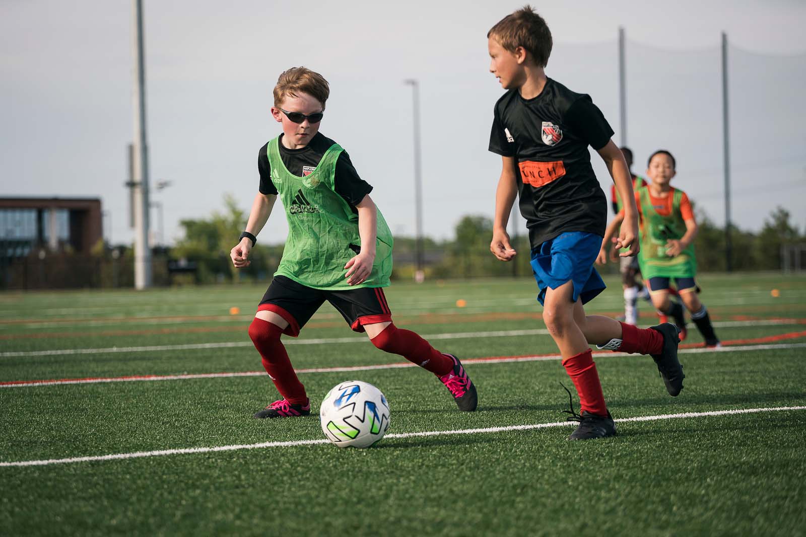 Gillette patient Toren Thiess playing soccer