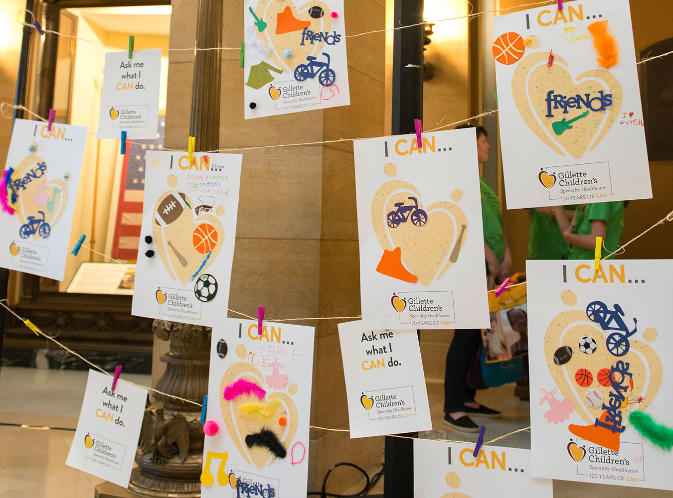 Artwork from gillette patients at Capitol Day