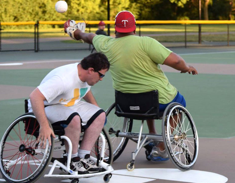 Athletes who play wheelchair softball must remain in top form year round.
