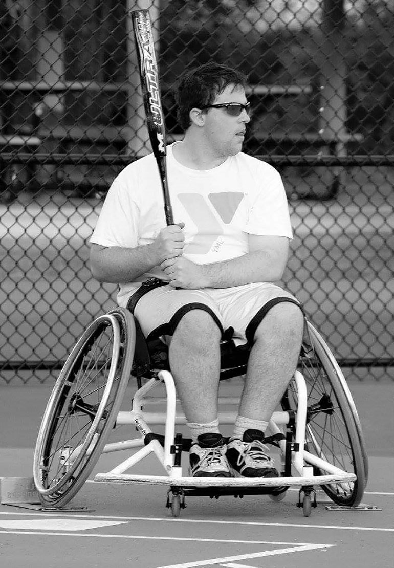Jefferey Garten is a member of the Minnesota Flamethrowers wheelchair softball team.