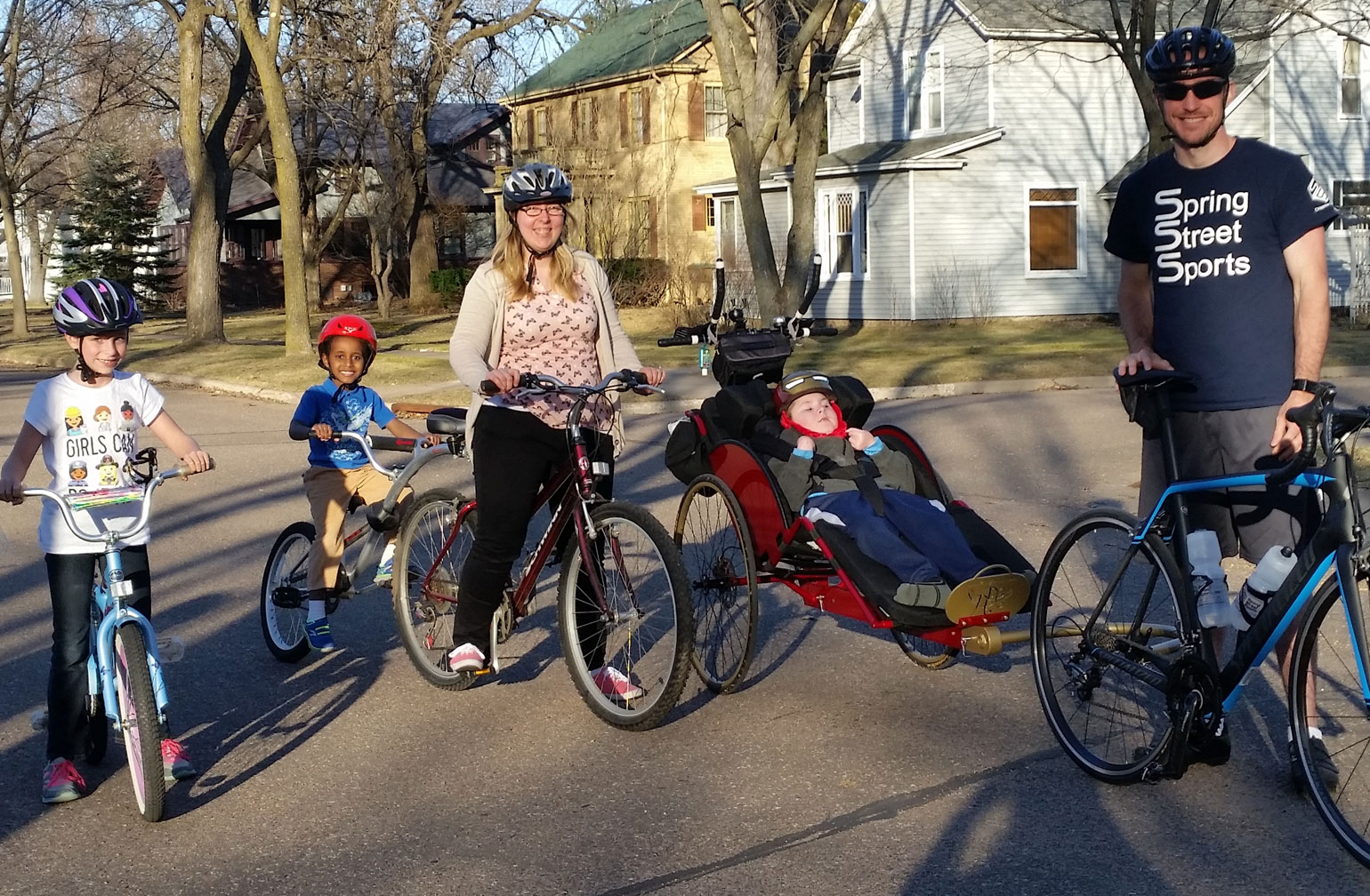 jeffrey biking with his family