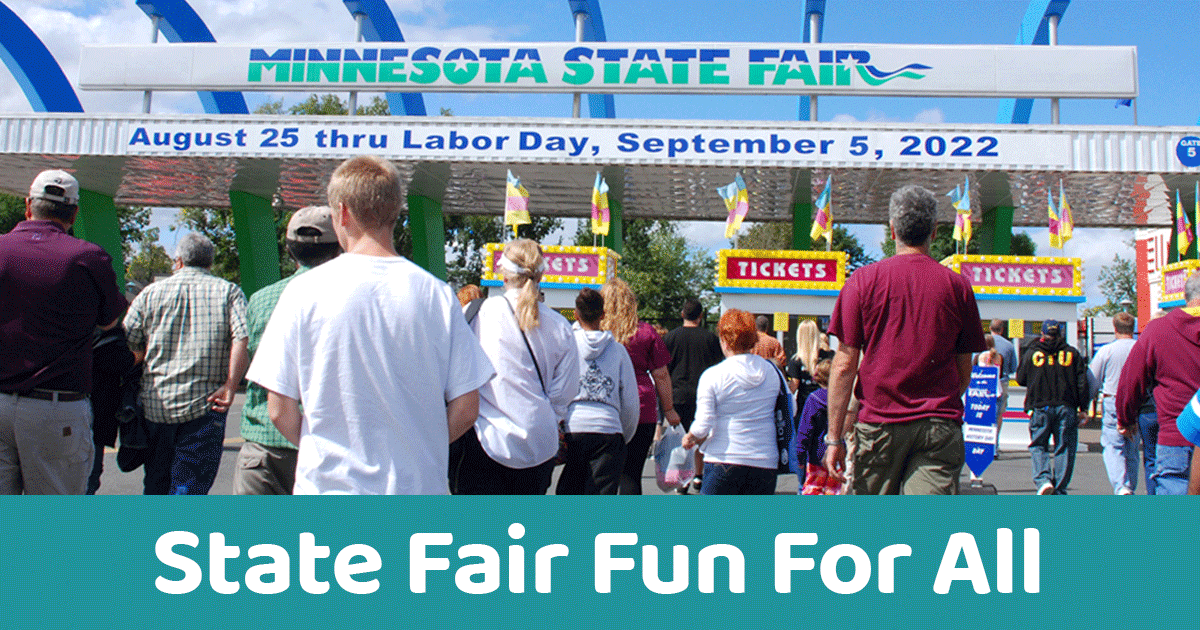 People enter the state fair grounds in Minnesota