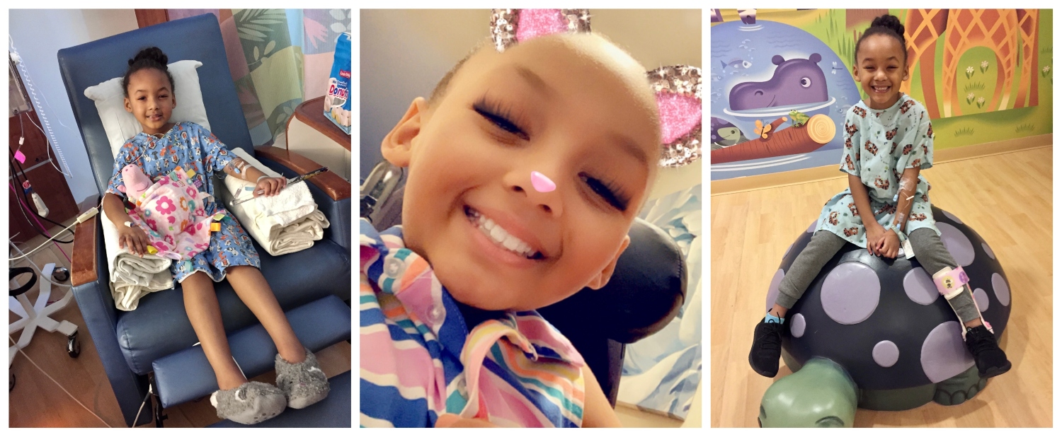 A collage of photos of Za'Nii in her early appointments