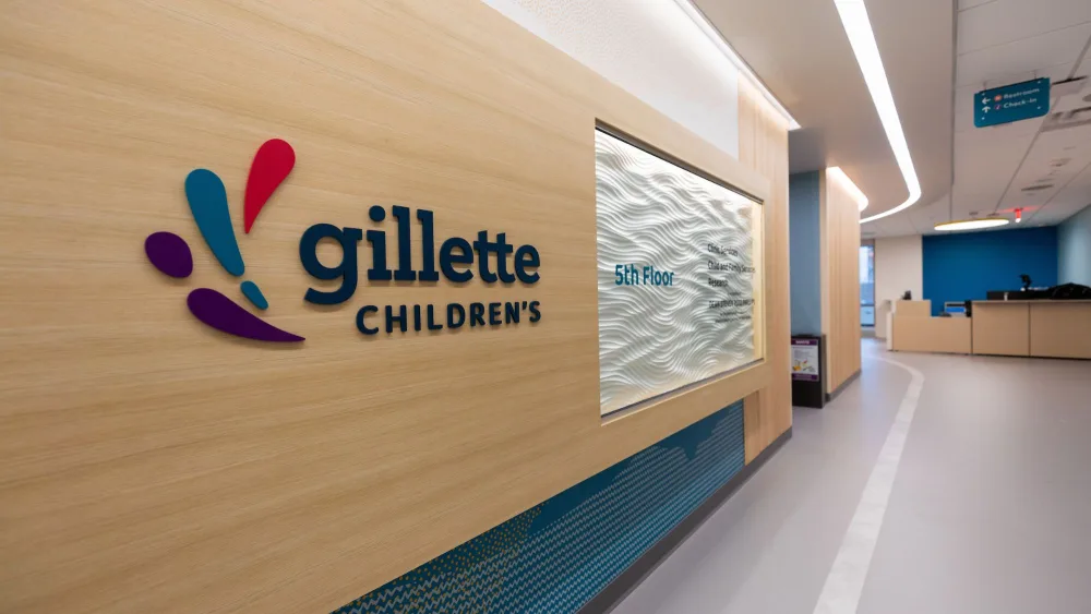 Gillette Children's fifth floor hallway.