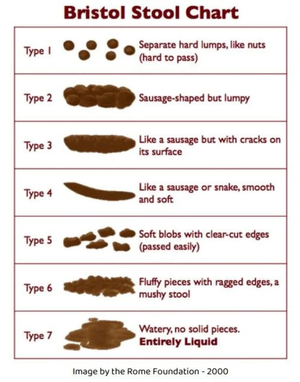 An illustration of the Bristol Stool Chart