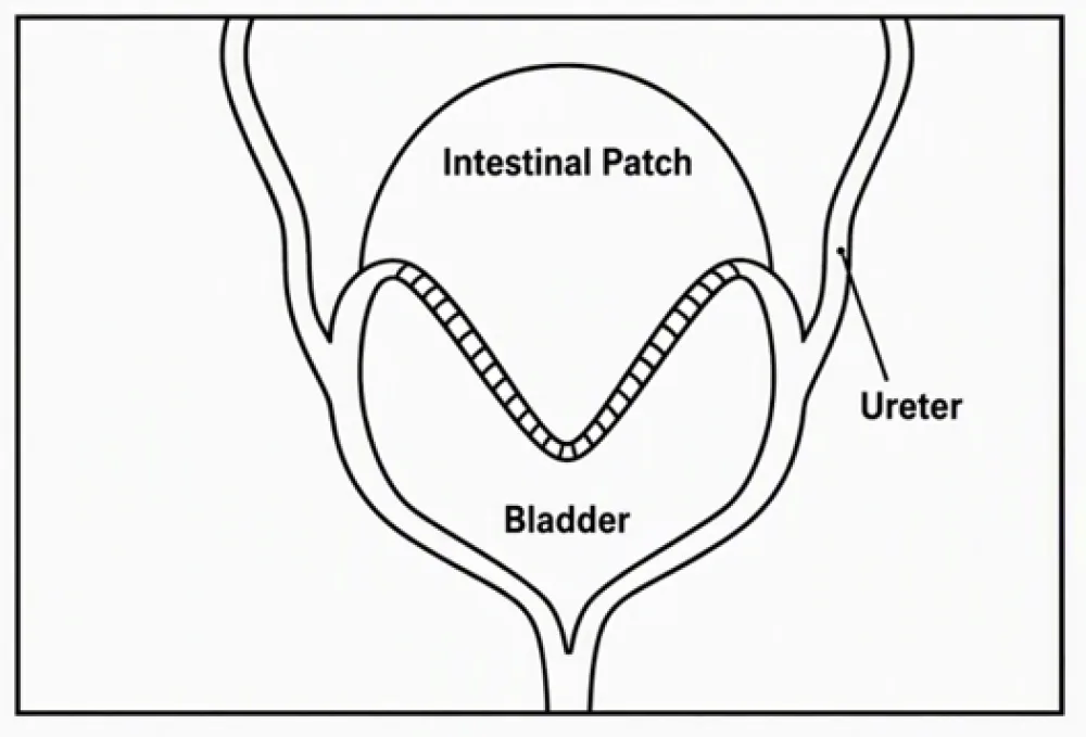 Illustration of bladder augmentation at Gillette Children's