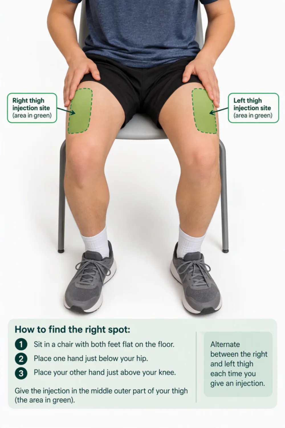 Choosing an injection site illustration