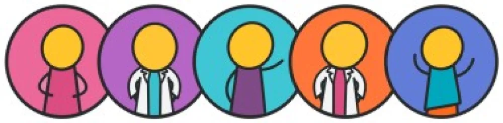 Graphic representing patients and providers.