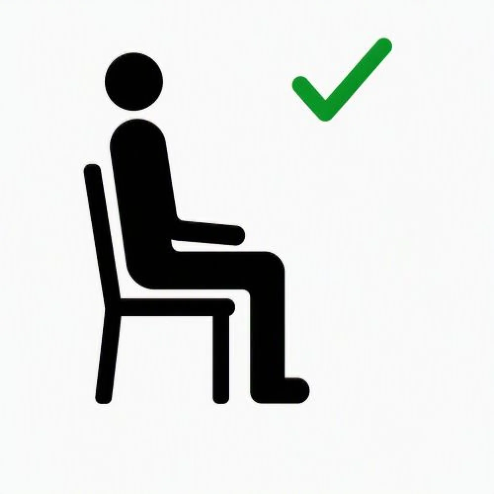 Image demonstrating to sit with your hips at 90° after a spine fusion - Gillette Children's
