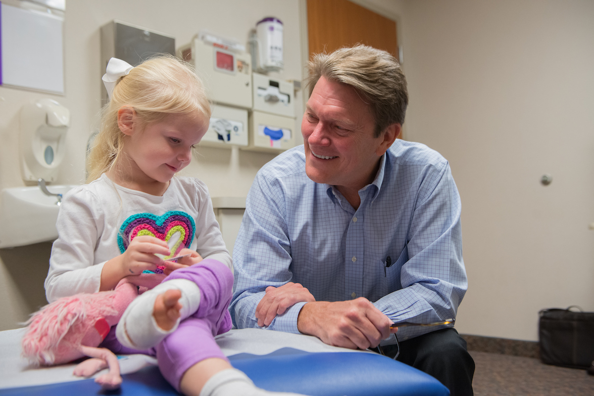 Gillette Children's patient, Katelyn Hall during an appointment.