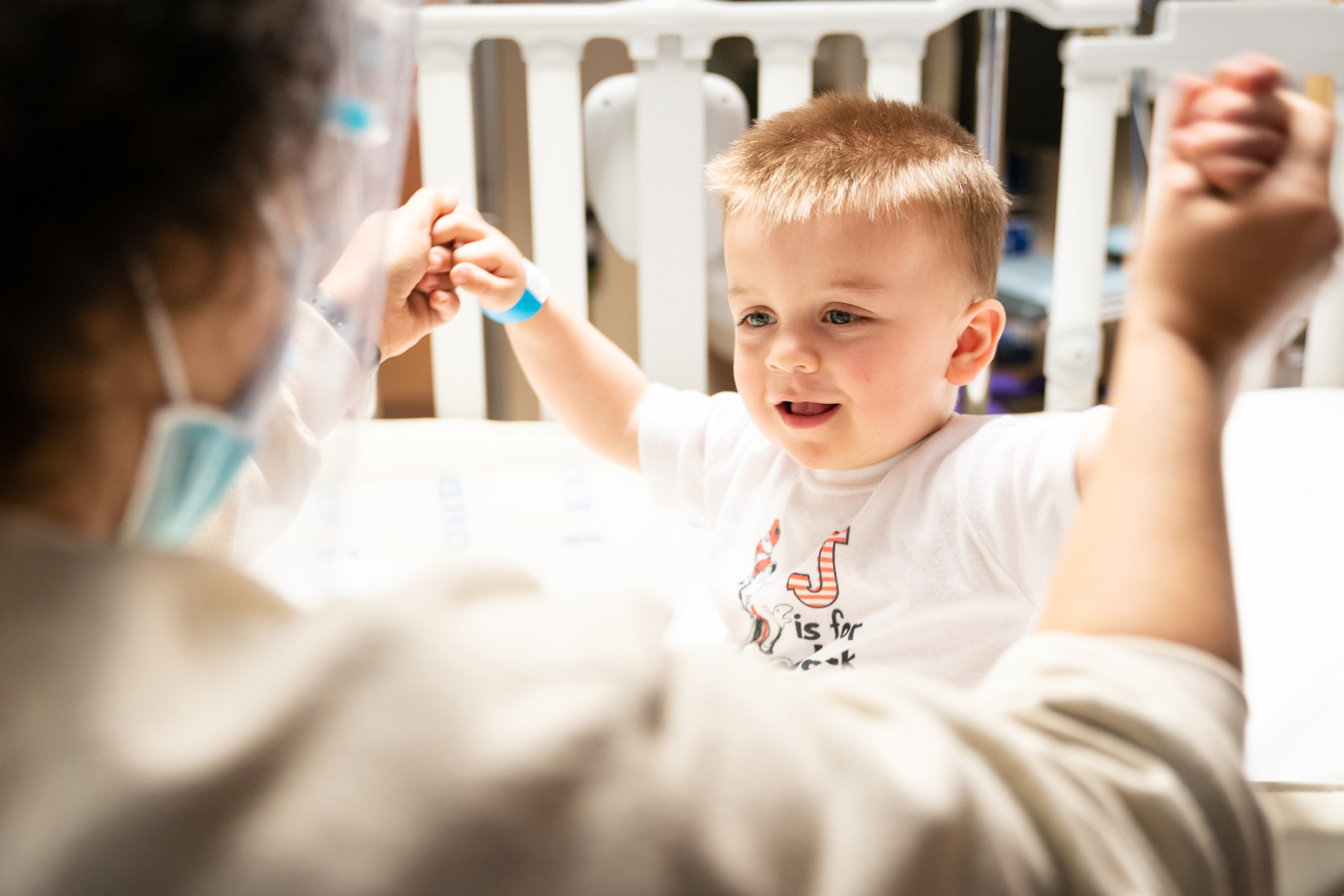 Gillette Children's neurosurgery patient, Jack Schmoll before a procedure