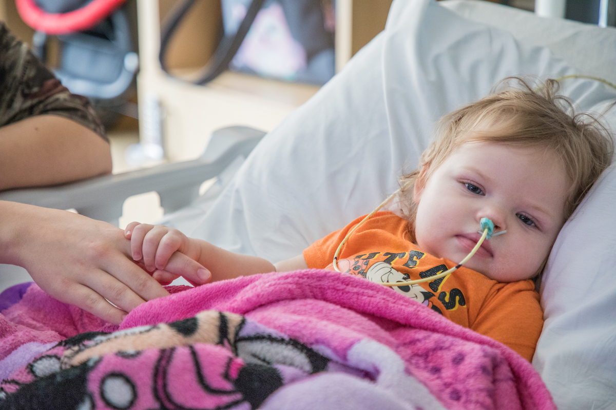 Gillette Children's patient, Aria Long during a treatment