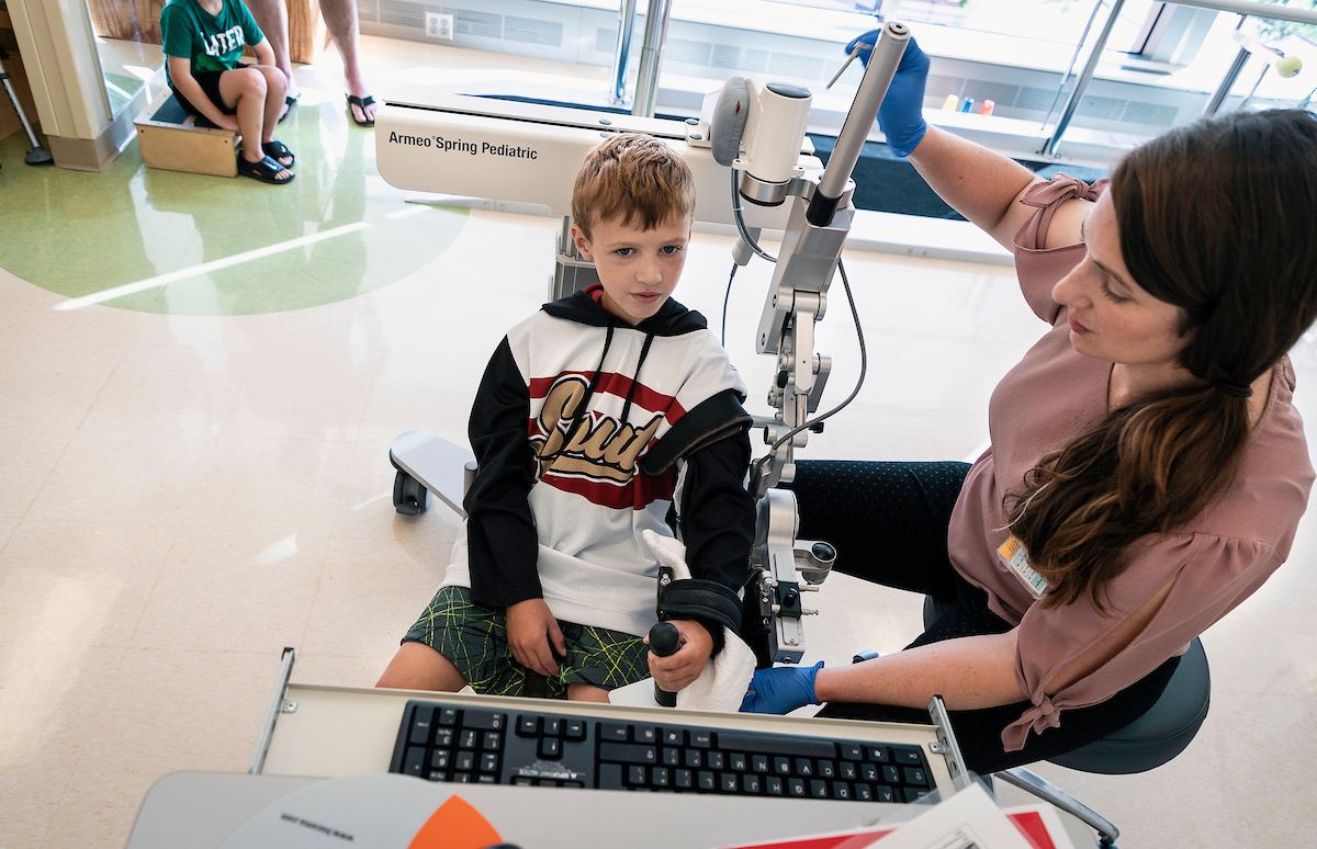 Gillette Children's patient, during rehab.