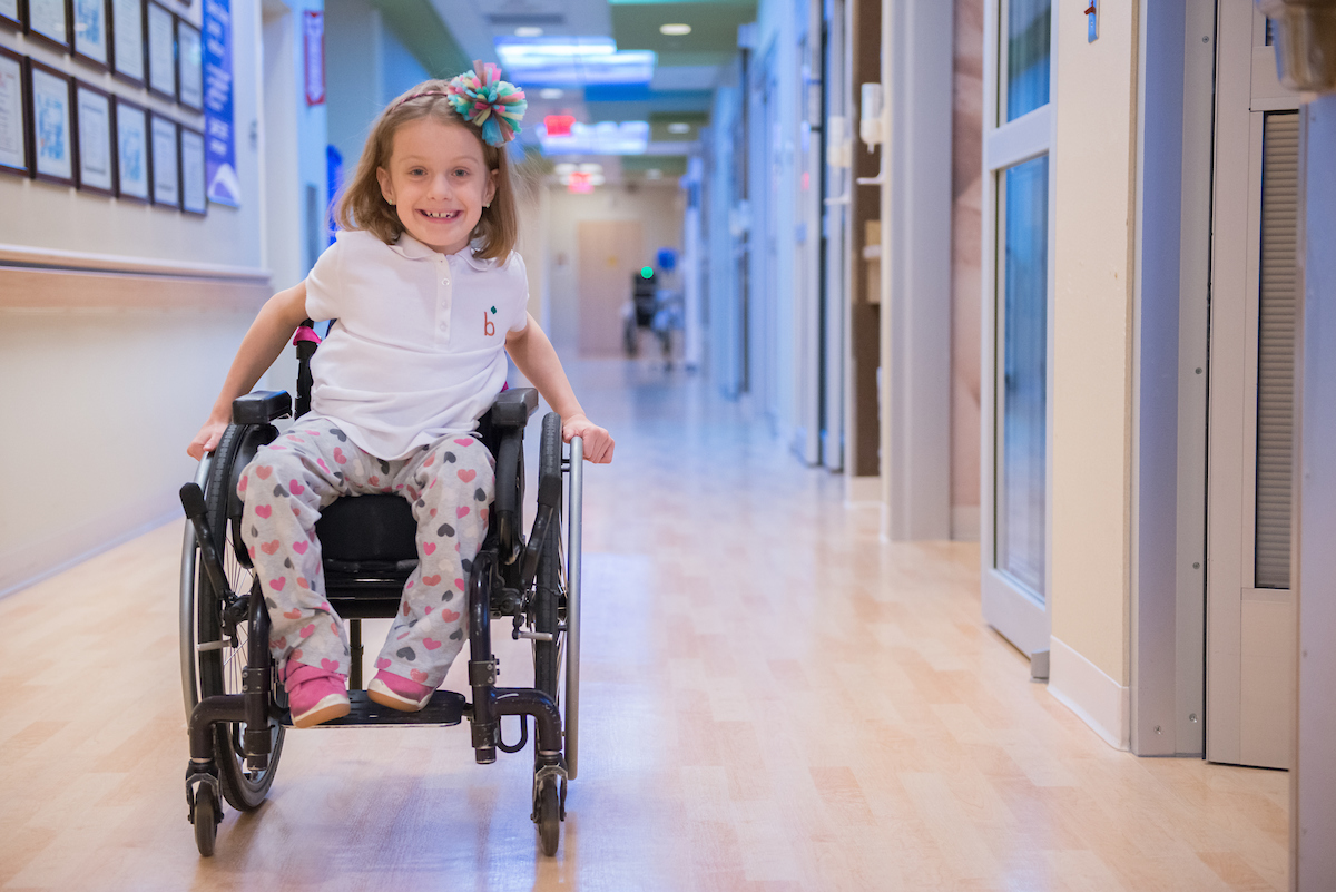 Maddy Lavalier in her wheel chair