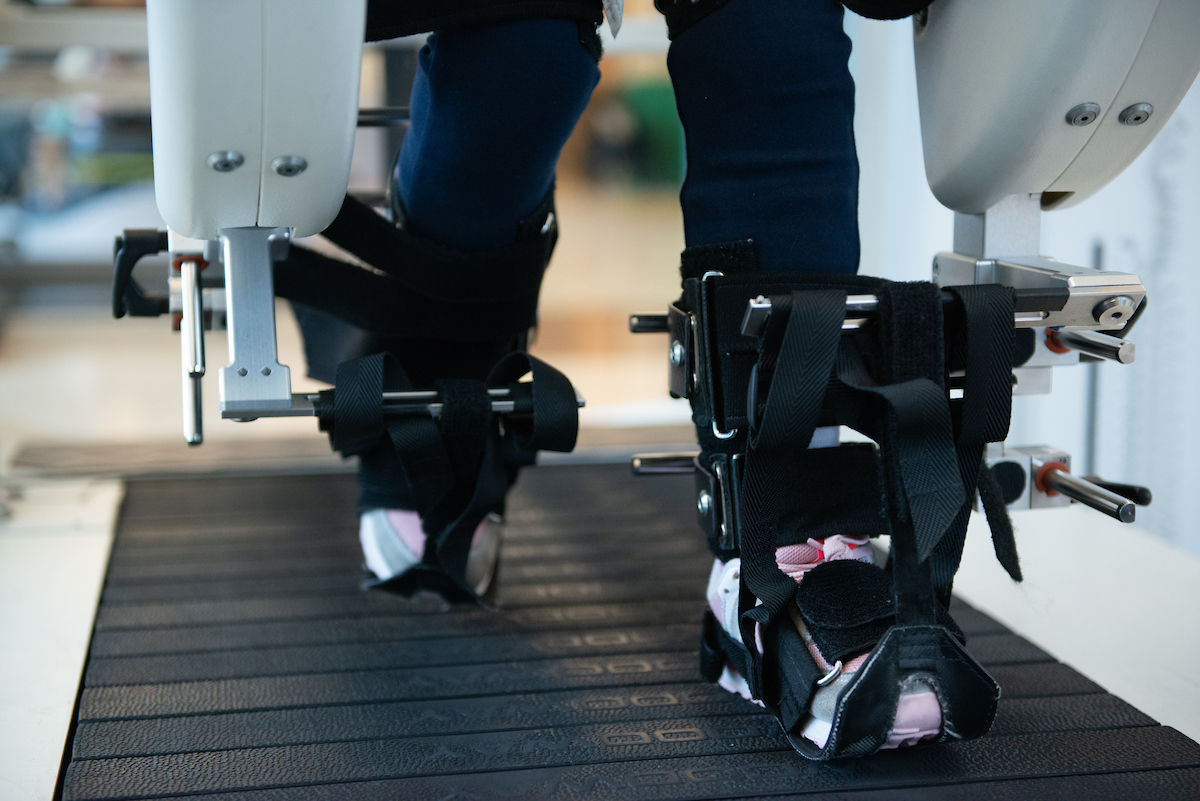 Gillette Children's patient using the robotic assisted locomotor training