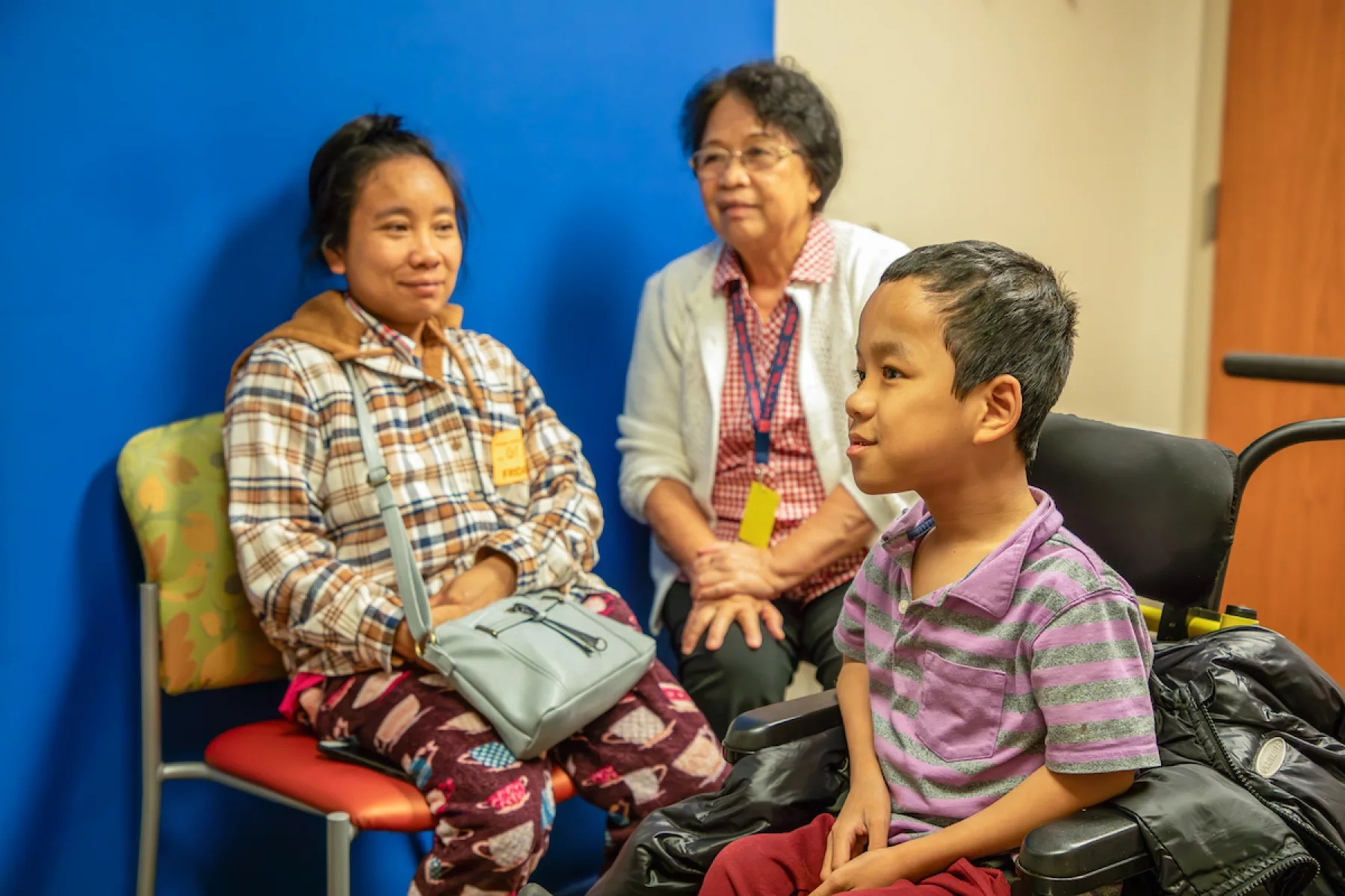 Family in waiting room.