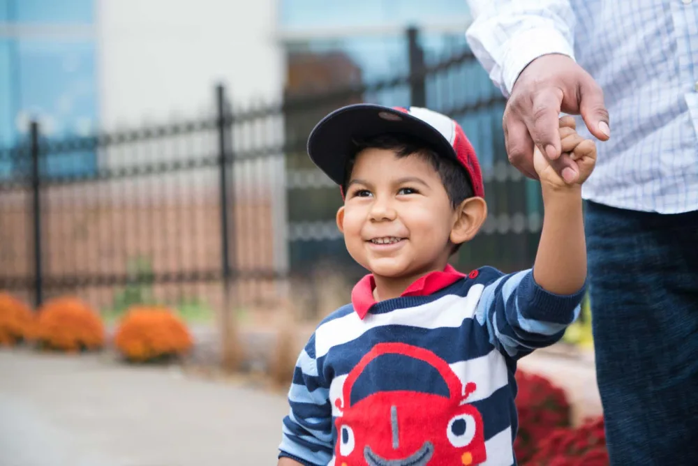 Mateo smiles with Gillette Children's.