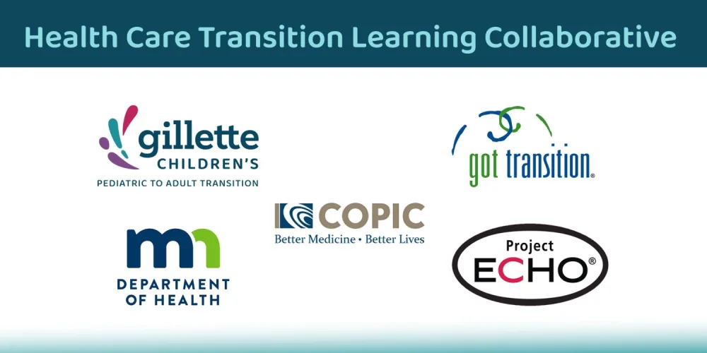 A graphic featuring the logos of Gillette's partners in the Health Care Transition Learning Collaborative.