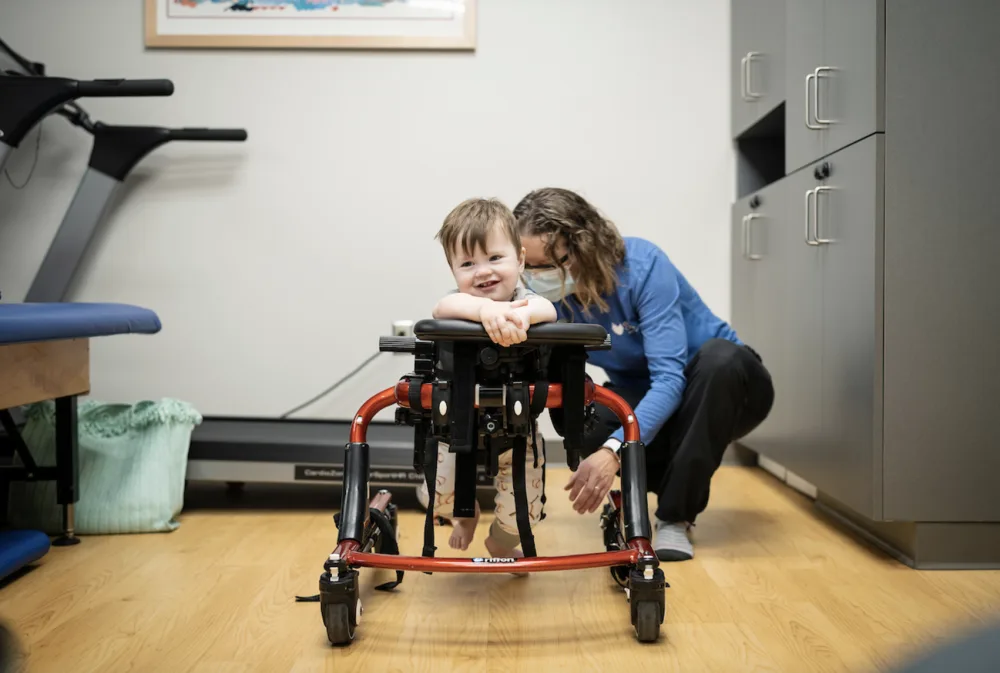 Provider and patient work together at Gillette Children's.