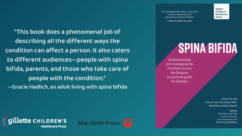 Promotional graphic for Spina Bifida from Gillette Children's Healthcare Press