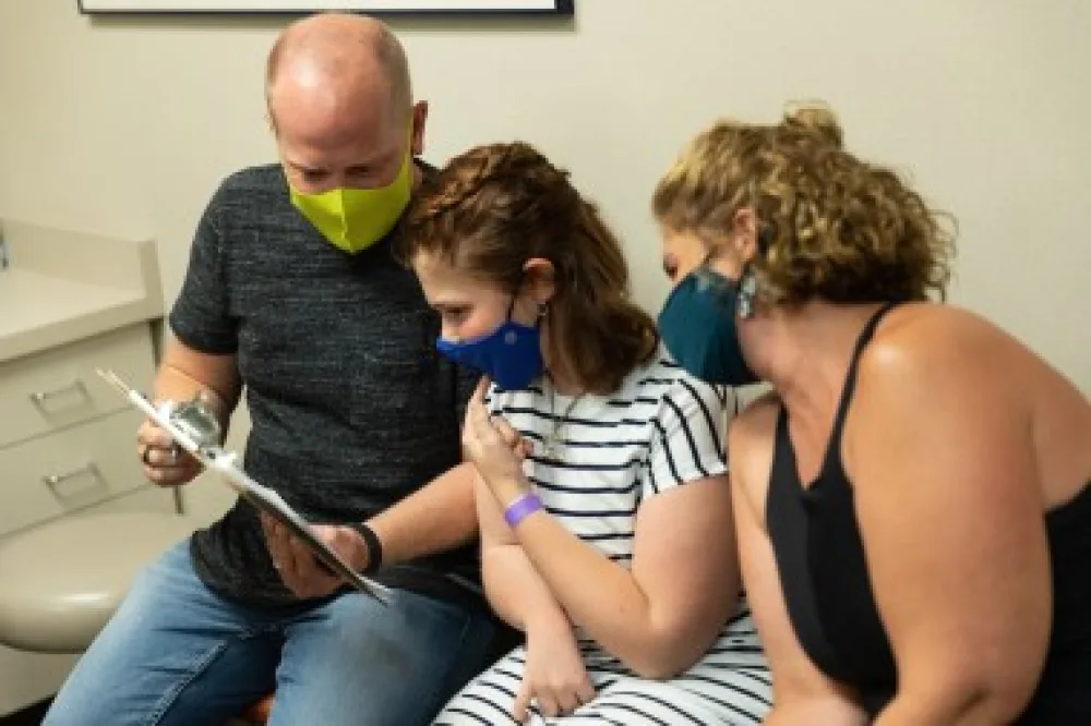 Brandon and Tiffany Verzal say the long drive from Lincoln, Nebraska to Gillette's main campus in St. Paul, Minnesota is worth it so their daughter can receive excellent care. 