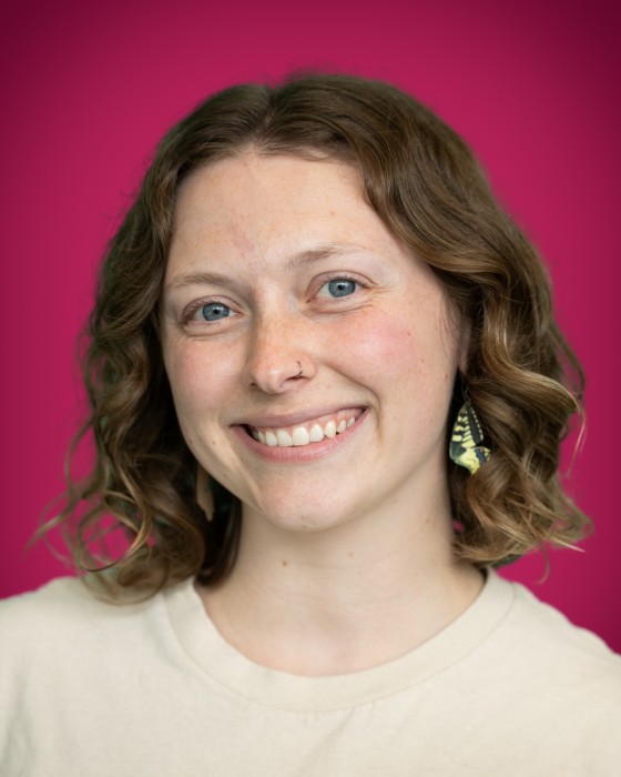 Portrait of Saideh Stoltz smiling.