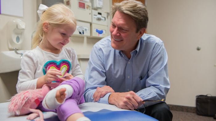 Gillette Children's patient, Katelyn Hall during an appointment.