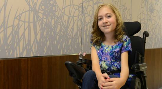 Jessica, Gillette Children's Specialty Healthcare patient who has spinal muscular atrophy. 