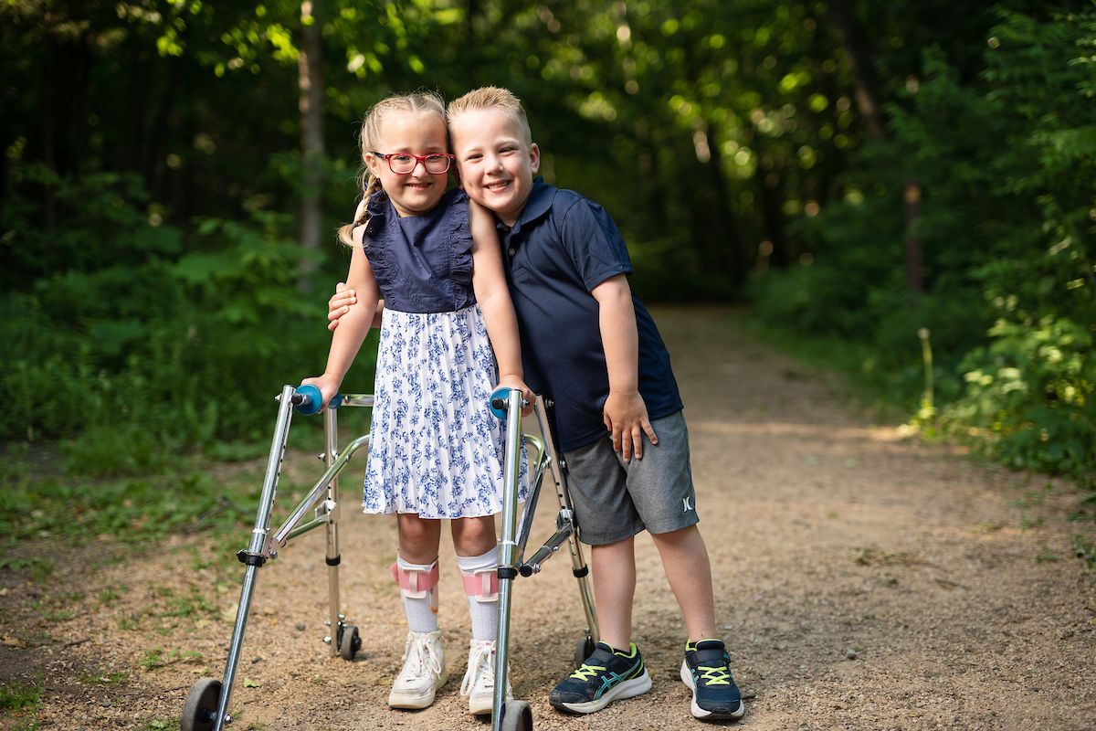 Kate Harkness had selective dorsal rhizotomy (SDR) surgery at Gillette Children's in 2021. She enjoys spending time with her twin brother, Bennett. 