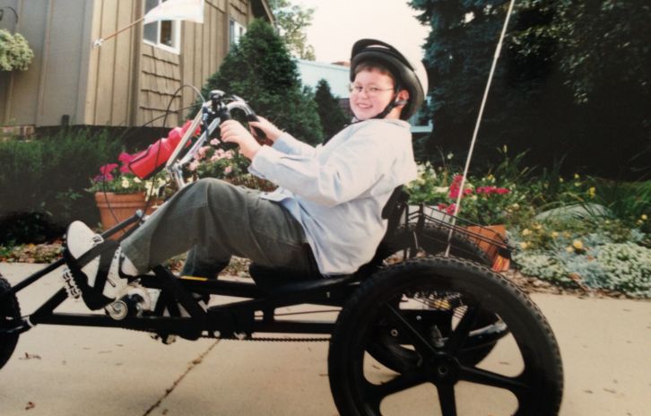 Robert Favorite as a young child on a bike